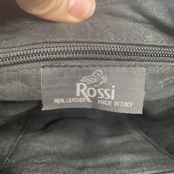 Bruno Rossi Black Italian Leather Crossbody Bag | 7x9x6” | Made in Italy | EUC - Picture 7 of 16